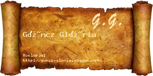 Güncz Glória névjegykártya